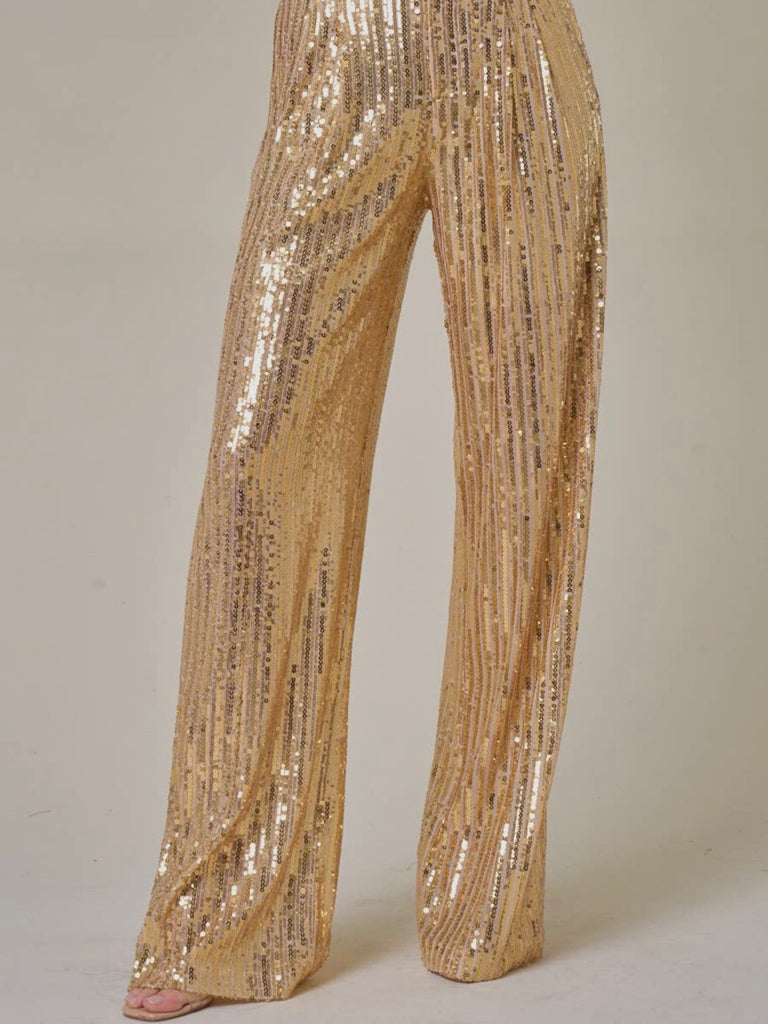 “Late Night” Sequin Wide Leg Pant