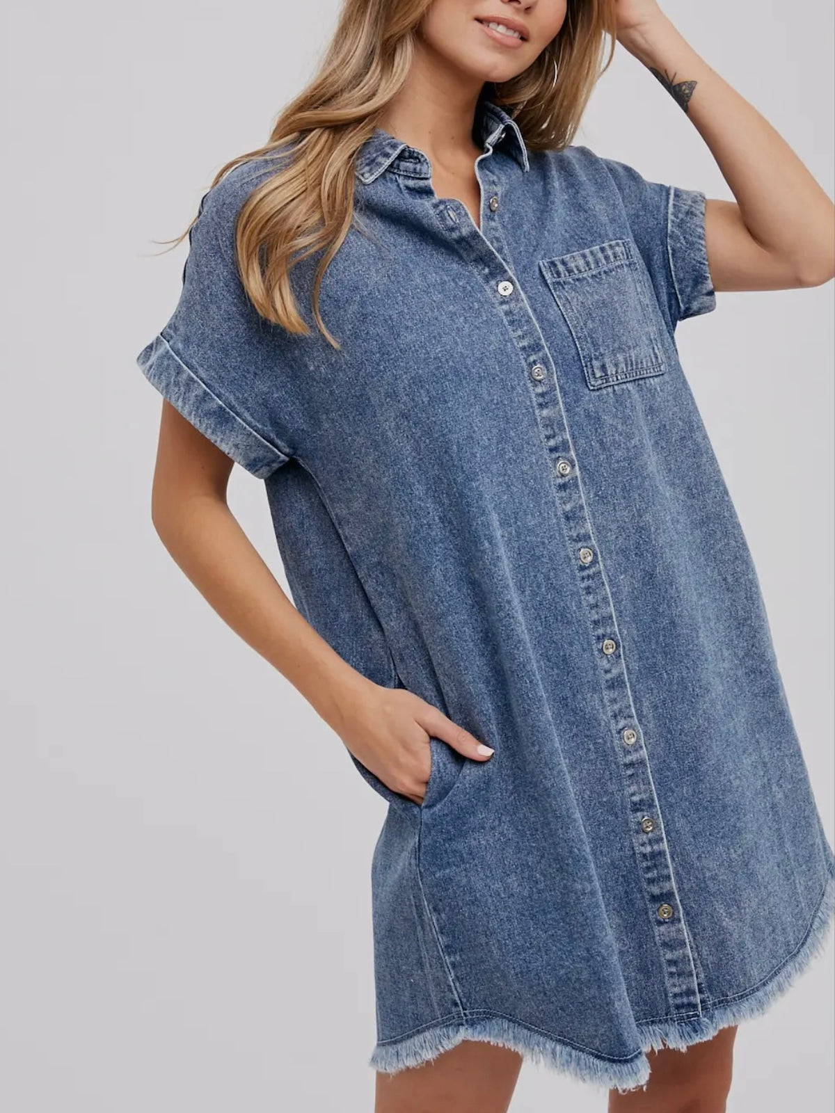 Vintage Denim Shirt Dress