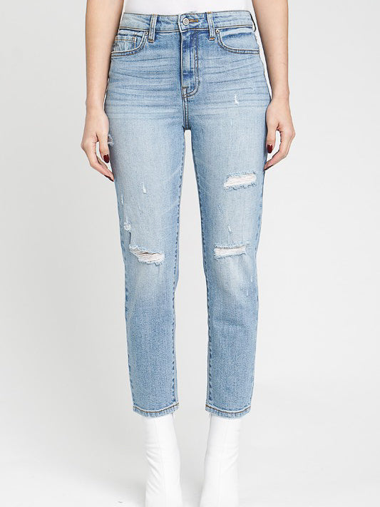 high rise relaxed crop jeans women