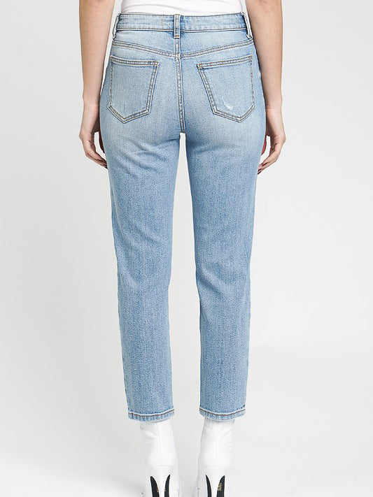 relaxed crop jeans with light fading women
