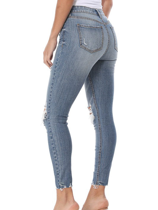 high rise skinny crop denim jeans