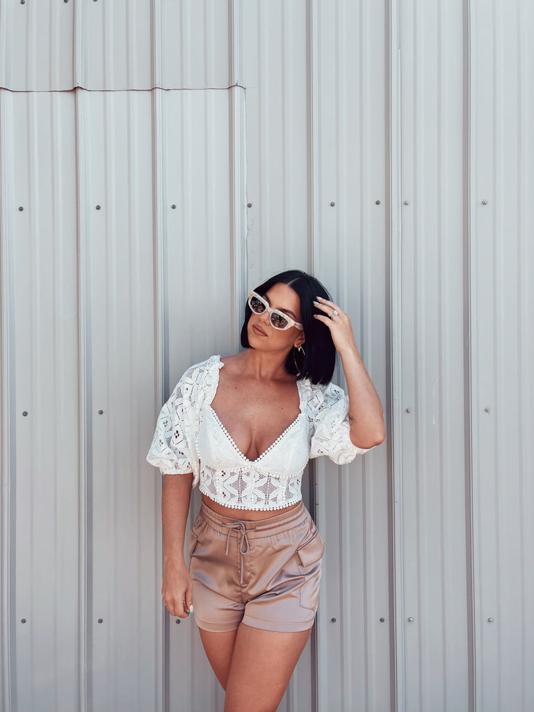 low cut white summer top