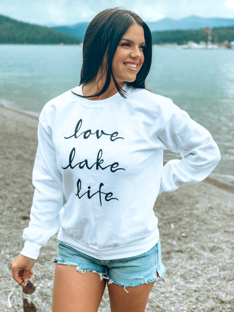 womens lake life sweatshirt coeur d alene