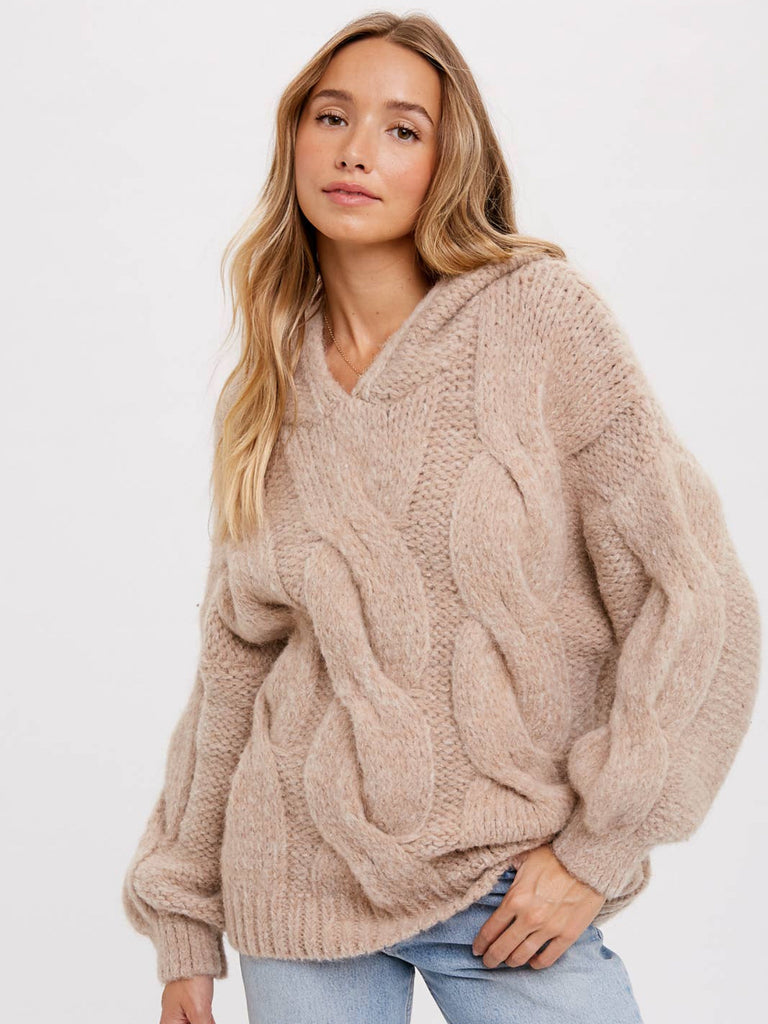 Chunky Cable Knit Pullover Sweater
