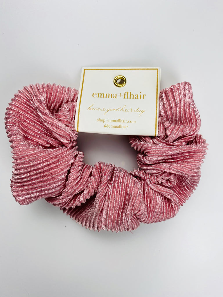 Flhair Light Rose Pleated Scrunchie