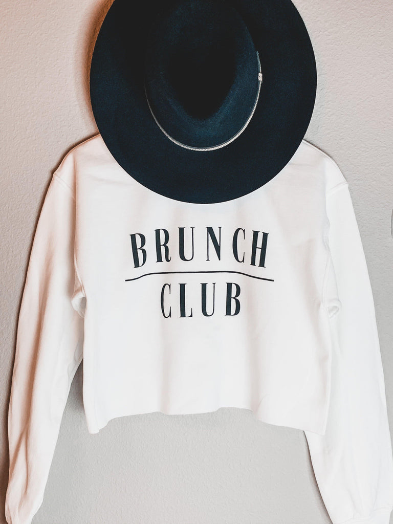 brunch club cropped sweatshirt