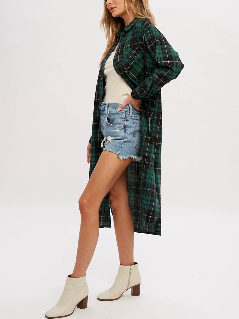 plaid flannel shacket winter style