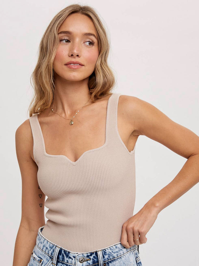 Essential Ribbed Tank | Sand