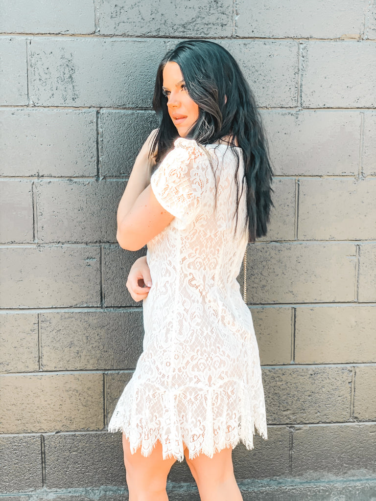 ivory lace mini dress special occasion