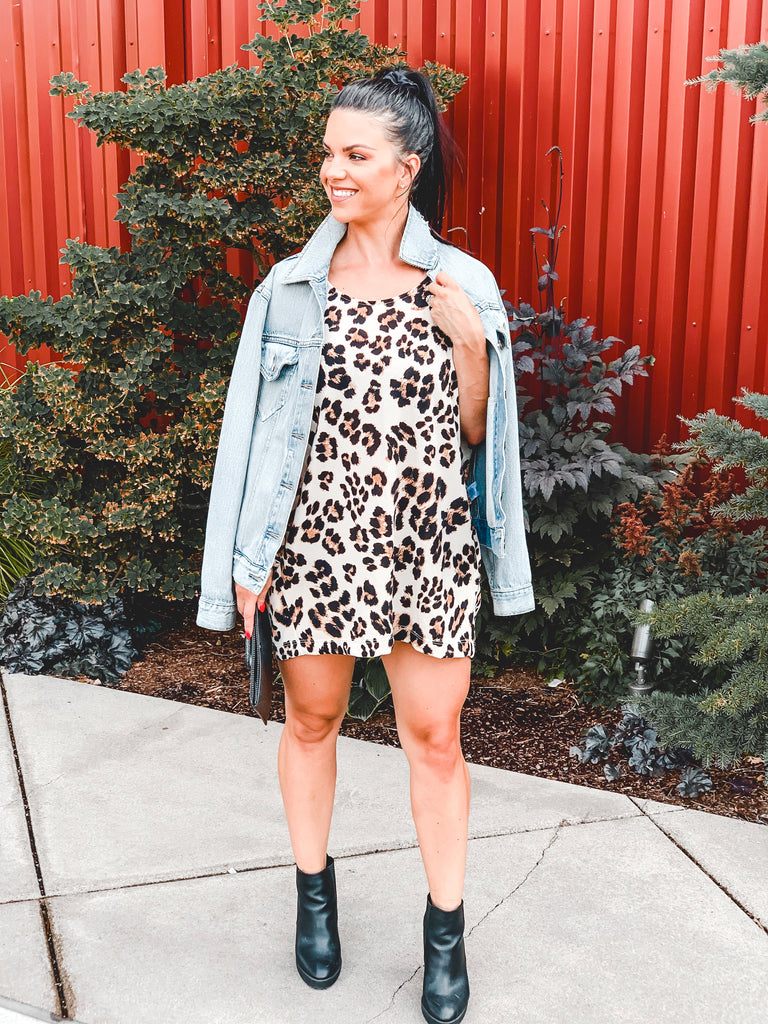 tunic dress leopard print fall outfit